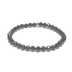 Spinel facet bracelet elastic natural stone, ball 5 mm / 16 - 17 cm