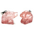 Crystal pink Bear pendant natural stone, hand cut figurine 1,8 x 2,5 x 8 mm, stone stones