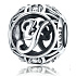 Sterling silver 925 magic alphabet letter Y + cubic zirconia, bead for bracelet