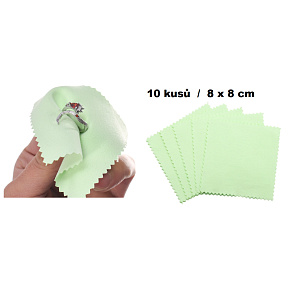 Cleaning cloth - silver cloth green 8 x 8 cm 10 pieces