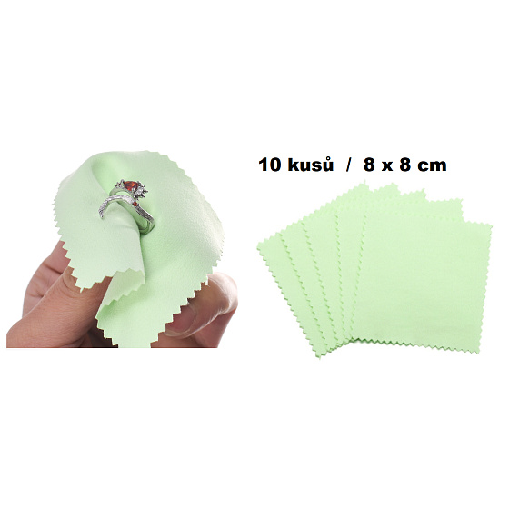 Cleaning cloth - silver cloth green 8 x 8 cm 10 pieces