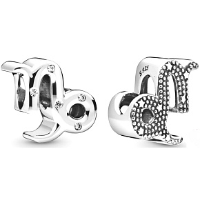 Charm Sterling silver 925 Zodiac sign Sparkling Capricorn, bead for bracelet