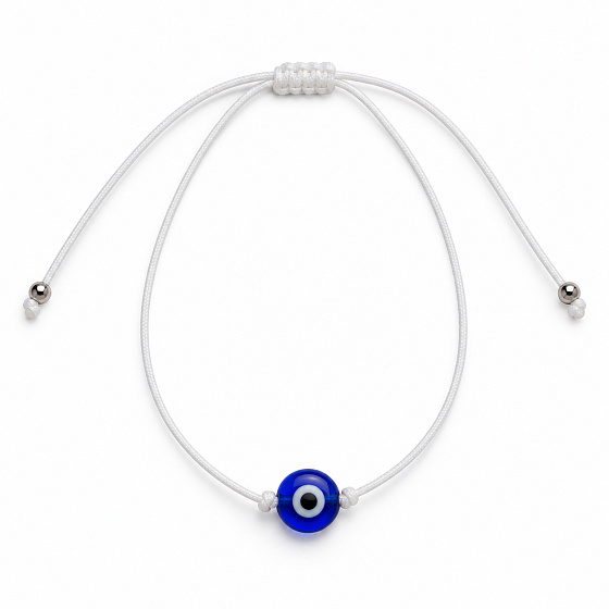 Nazar Blue Eye – White String Bracelet with Adjustable Size