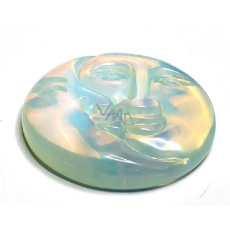 Opalite face of the sun and moon hand carved synthetic stone 5 cm, stone of wishes and hope Opalite face of the sun and moon hand carved synthetic stone 5 cm, stone of wishes and hope