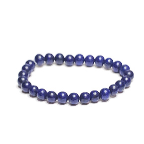 Lapis lazuli bracelet elastic natural stone, ball 6 mm / 16 - 17 cm, harmony stone