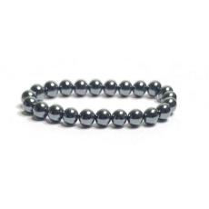 Hematite bracelet elastic natural stone, bead 8 mm / 16 - 17 cm, healthy blood stone