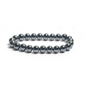 Hematite bracelet elastic natural stone, bead 8 mm / 16 - 17 cm, healthy blood stone