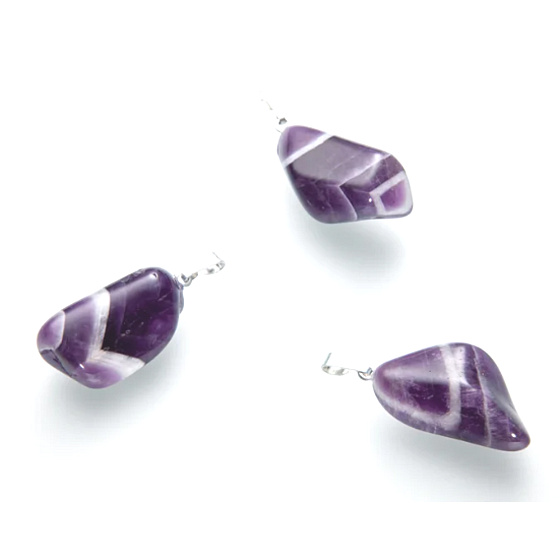 Amethyst Malawi Trommel pendant natural stone M, approx. 2,5 cm, stone of kings and bishops