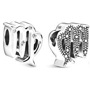 Charm Sterling silver 925 Zodiac sign Sparkling Virgo, bead for bracelet