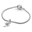Charm Sterling Silver 925 Palm and Coconuts, Nature Bracelet Pendant