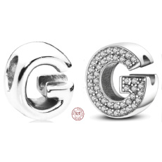 Sterling silver 925 Alphabet letter G, bead for bracelet