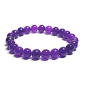 Amethyst bracelet elastic natural stone, ball 8 mm / 16 - 17 cm, stone of kings and bishops