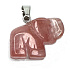 Crystal pink Elephant pendant natural stone, hand cut figurine 1,8 x 2,5 x 8 mm, stone stones