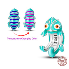 Charm Sterling Silver 925 Thermo - Chameleon that changes colors, bead on bracelet animal