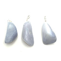 Chalcedony Trommel pendant natural stone, 2,2 - 3 cm, 1 piece, stone of love and joy