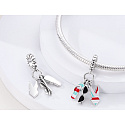 Charm Sterling silver 925 Chic style - Summer fun, glasses, swimsuit, flip flops, 3in1 bracelet pendant, interests