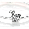 Charm Sterling silver 925 Cobra snake, bead on bracelet animal