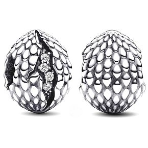 Charm Sterling silver 925 Game of Thrones Glittering Dragon Egg, Bracelet Bead, Movie