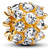 Charm Sterling silver 925 Gold glitter round charm, bead on bracelet symbol