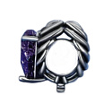 925 Sterling Silver Skeleton Heart Charm, Bead for Halloween Bracelet