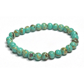 Tyrkenit zelenomodrý náramek elastický kulička 6 mm / 16 -17 cm, kámen mladých lidí, hledá životní cíl Tyrkenit zelenomodrý náramek elastický kulička 6 mm / 16 -17 cm, kámen mladých lidí, hledá životní cíl