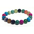 Agate multicoloured facet chakra bracelet elastic natural stone, ball 10 mm / 16 - 17 cm