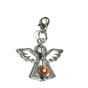 Guardian angel pendant with orange bead 29 x 37 mm 1 piece