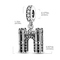 Sterling silver 925 Arc de Triomphe, travel bracelet pendant