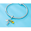 Sterling silver 925 I Love New York Statue of Liberty, 3in1 travel bracelet pendant