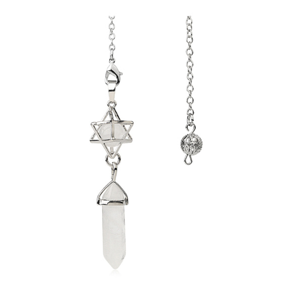 Crystal Merkaba + pendulum, natural stone pendant 71 x 8 x 8 mm