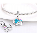 Charm Sterling silver 925 Thermo - Elephant bringing good luck, animal bracelet pendant