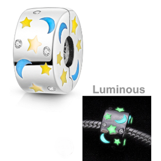 Charm Sterling silver 925 Luminous - Constellation, stopper, clip bead for sign bracelet
