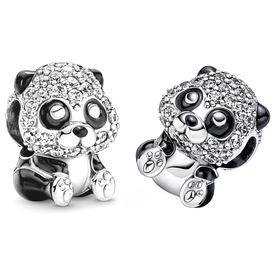 Sterling silver 925 Adorable panda bear, bead on animal bracelet