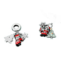 Charm Sterling Silver 925 Christmas 3-in-1 Santa, Tree, and Star, Bracelet Pendant Christmas