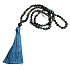 108 Mala Achát modrý náhrdelník, meditační šperk, přírodní kámen vázaný, elastický, střapec 8 cm, korálek 6 mm, kámen stability