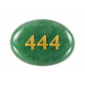 Wish Stone 444 made of natural green aventurine 35 × 45 mm – luck, prosperity and protection
