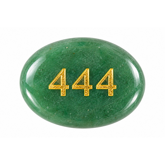 Wish Stone 444 made of natural green aventurine 35 × 45 mm – luck, prosperity and protection