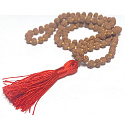 108 Mala Shiva Rudraksha, meditation jewellery, natural Indian seeds, knotted, elastic, handmade, tassel 8 cm, bead 7-8 mm