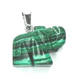 Malachite Elephant pendant natural stone, hand cut figurine 1,8 x 2,5 x 8 mm, wishing stone Malachite Elephant pendant natural stone, hand cut figurine 1,8 x 2,5 x 8 mm, wishing stone