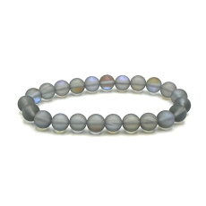 Opalite labradorite matte bracelet elastic, synthetic stone bead 8 mm / 16-17 cm, wishing and hope stone