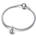 Charm Sterling silver 925 Sparkling Swallow and quote, 2in1 animal bracelet pendant