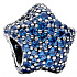 Charm Sterling silver 925 Star peacock blue, bead for bracelet universe