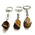 Tiger's Eye Tumbled Pendant Keychain Natural Stone, approx. 10 cm, stone of the sun and earth, brings luck and wealth