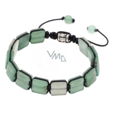 Aventurin zelený náramek pletený přírodní kámen, rozměr 10 x 10 x 5 mm / 18,5 cm, posuvné zapínání, kámen štěstí