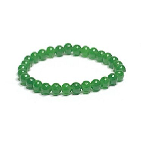 Jade Taiwan bracelet elastic natural stone, ball 6 mm / 16-17 cm, stone of peace