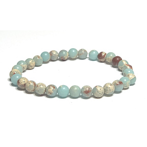 Jasper / Shushan stone bracelet elastic natural stone, ball 6 mm / 16 - 17 cm Jasper / Shushan stone bracelet elastic natural stone, ball 6 mm / 16 - 17 cm