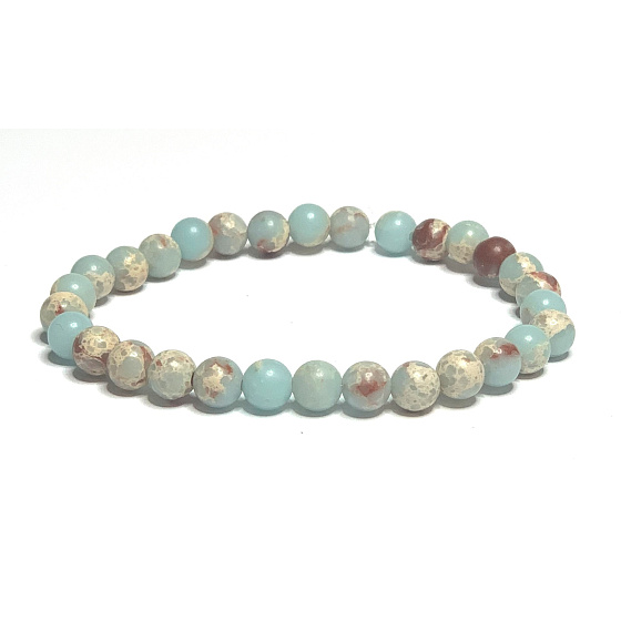 Jasper / Shushan stone bracelet elastic natural stone, ball 6 mm / 16 - 17 cm