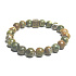 Ryolite with royal mantra Om bracelet elastic natural stone, ball 8 mm / 16-17 cm, stone of clear consciousness