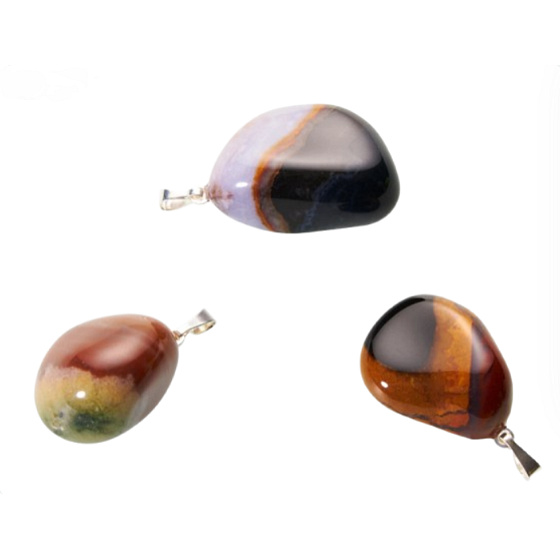 Sardonyx Troml pendant natural stone M, approx. 2,5 cm, stone of luck and life force