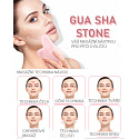 Jade Gua Sha 5 x 8 cm + massage roller 14 x 5,5 cm reduces wrinkles, swelling, improves skin elasticity, set